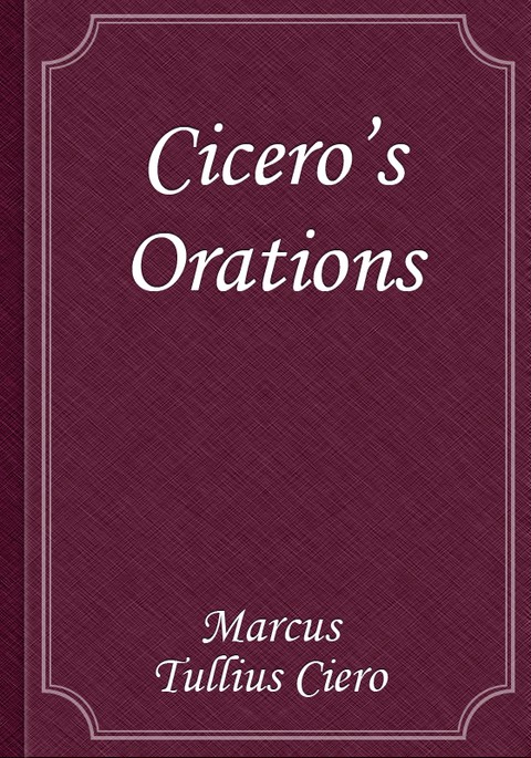 Cicero's Orations 표지 이미지