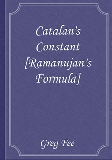 Catalan's Constant [Ramanujan's Formula]