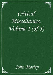 Critical Miscellanies, Volume I (of 3)