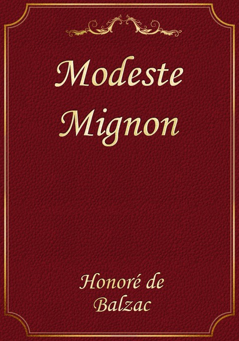 Modeste Mignon 표지 이미지