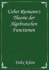Ueber Riemann's Theorie der Algebraischen Functionen 표지 이미지