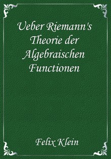 Ueber Riemann's Theorie der Algebraischen Functionen