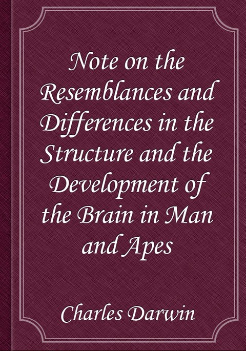 Note on the Resemblances and Differences in the Structure and the Development of the Brain in Man and Apes 표지 이미지