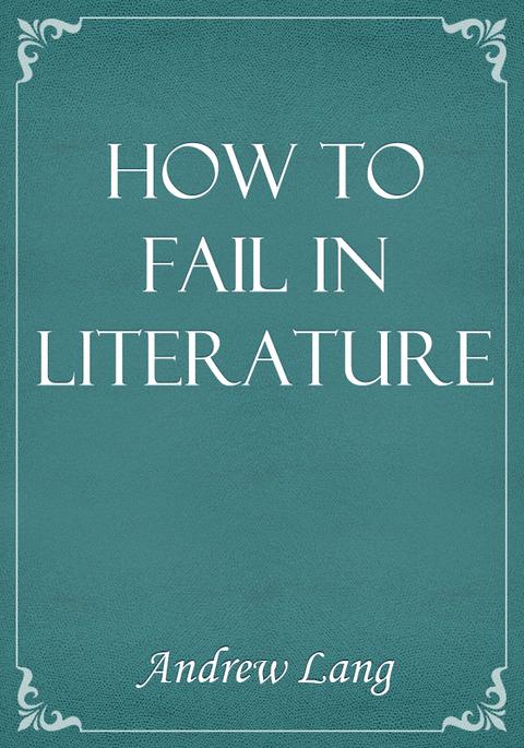How to Fail in Literature 표지 이미지