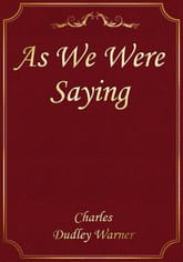 As We Were Saying 표지 이미지