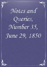 Notes and Queries, Number 35, June 29, 1850 표지 이미지