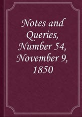 Notes and Queries, Number 54, November 9, 1850 표지 이미지