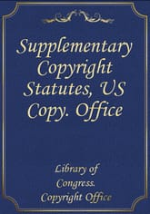 Supplementary Copyright Statutes, US Copy. Office 표지 이미지