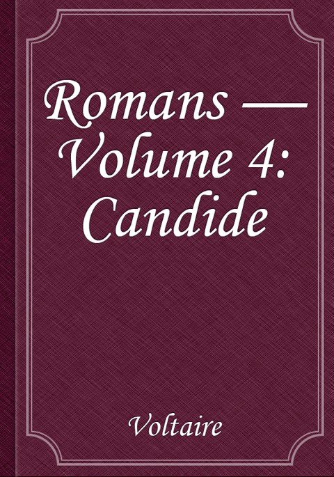 Romans — Volume 4: Candide 표지 이미지
