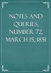 Notes and Queries, Number 72, March 15, 1851 표지 이미지