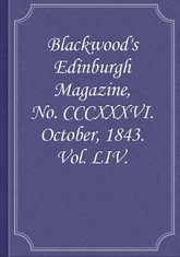 Blackwood's Edinburgh Magazine, No. CCCXXXVI. October, 1843. Vol. LIV. 표지 이미지
