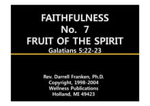 Christian Success Life Skills - 101 : FAITHFULNESS