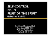 Christian Success Life Skills - 101 : SELF-CONTROL