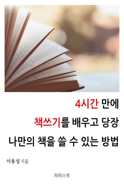 4시간 만에 책쓰기를 배우고 당장 나만의 책을 쓸 수 있는 방법 표지 이미지