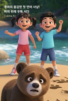 쿠마의 용감한 첫 연어 사냥! 바위 위에 우뚝 서다