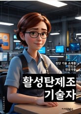 활성탄제조기술자 - 활성탄, 제조기술, 기술자, 석탄, 화학처리, 열분해, 화학반응, 탄소화합물, 촉매제, 생산공정 표지 이미지