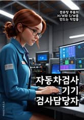 자동차검사기기검사 담당자 - 자동차, 검사기기, 검사, 담당자, 차량, 안전, 기기, 정밀, 점검, 테스트 표지 이미지