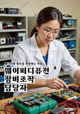 웨이퍼디퓨전장비조작 담당자 - 웨이퍼디퓨전장비, 조작, 담당자, 키워드, 공정, 세팅, 검사, 유지보수, 안전, 품질관리 표지 이미지