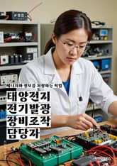 태양전지전기발광장비조작 담당자 - 태양전지, 전기발광장비, 조작, 담당자, 발전량, 유지보수, 안전점검, 설치, 운영, 장비관리 표지 이미지