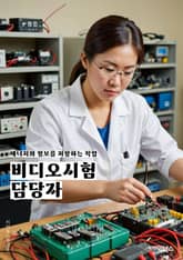 비디오시험담당자 - 시험 감독, 비디오 모니터링, 시험 영상 녹화, 시험 환경 관리, 시험 규정 준수, 시험 안내 및 안전 규칙, 시험 결과 기록, 시험 시간 관리, 시험 장비 운영, 시험 보안 관리 표지 이미지