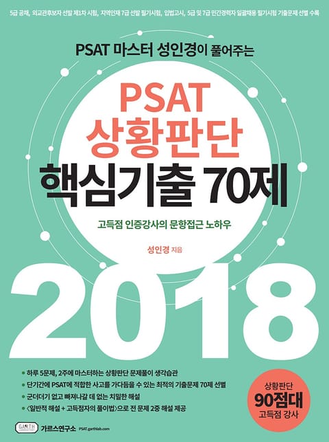 PSAT 상황판단 핵심기출 70제 (2018) 표지 이미지