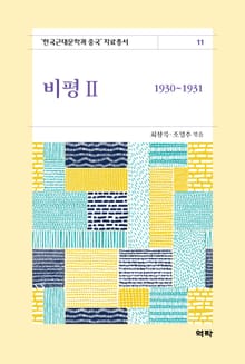 비평2(한국근대문학과 중국 자료총서11)