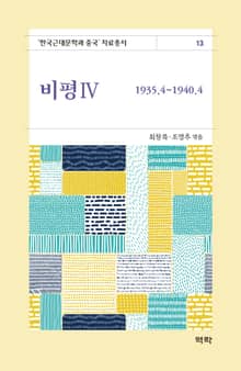 비평4(한국근대문학과 중국 자료총서13)