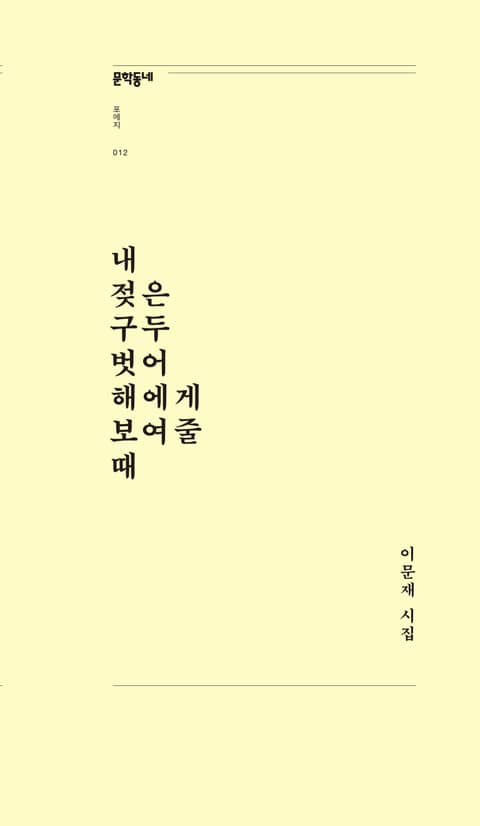 내 젖은 구두 벗어 해에게 보여줄 때 표지 이미지