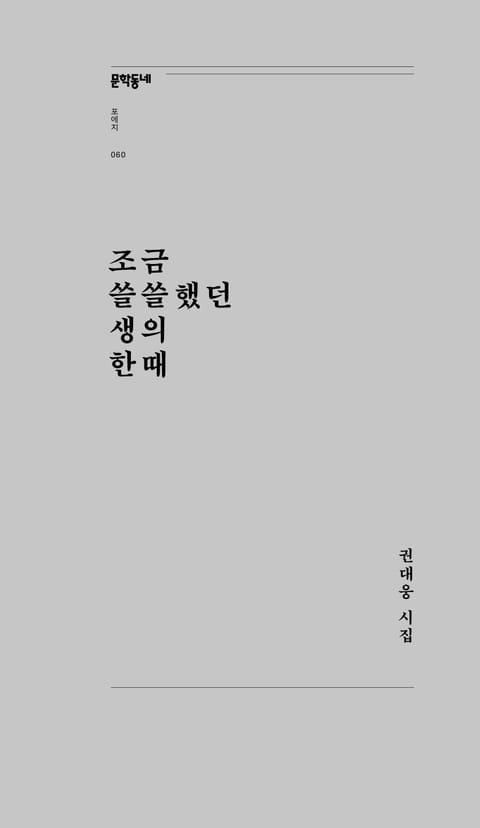 조금 쓸쓸했던 생의 한때 표지 이미지