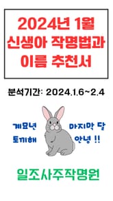 2024년 1월 신생아 작명법과 이름 추천서 표지 이미지