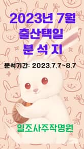 2023년 7월 출산택일 분석지 표지 이미지