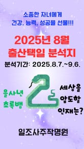 2025년 8월 출산택일 분석지 표지 이미지