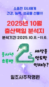 2025년 10월 출산택일 분석지 표지 이미지