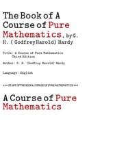 순수 수학 純粹數學. A Course of Pure Mathematics, by G. H. (Godfrey Harold) Hardy 표지 이미지
