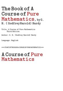 순수 수학 純粹數學. A Course of Pure Mathematics, by G. H. (Godfrey Harold) Hardy
