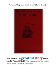 세상에서 가장 위대한 이야기 제3권. THE GREATEST STORY IN THE WORLD Vol. III,By HORACE G. HUTCHINSON, B.A.