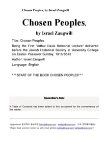 선택된사람들chosen peoples