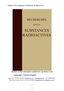 큐리의방사선동위원소연구영어Studies of the radioactive Substances english