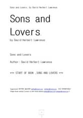아들과 연인SONS AND LOVERS 표지 이미지