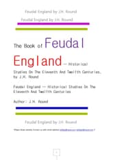 영국잉글랜드 봉건주의11-12세기.Feudal England by J.H. Round 표지 이미지