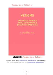 베놈 독.Venoms, by A. Calmette