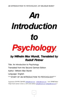 심리학서설.AN INTRODUCTION TO PSYCHOLOGY, BY WILHELM WUNDT