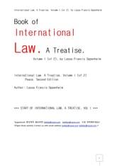 국제법조약1권.International Law. A Treatise. Volume I (of 2), by Lassa Francis Oppenheim 표지 이미지