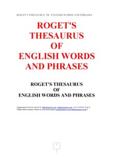 로게트 영어단어숙어 동의어사전 (ROGET'S THESAURUS OF ENGLISH WORDS AND PHRASES, by Roget)