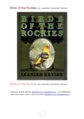 록키산맥의 새 (Birds of the Rockies, by Leander Sylvester Keyser) 표지 이미지