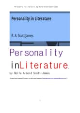 문학작품에 나타나는 등장인물의 성격 (Personality in Literature, by Rolfe Arnold Scott-James) 표지 이미지