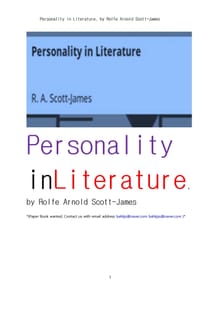 문학작품에 나타나는 등장인물의 성격 (Personality in Literature, by Rolfe Arnold Scott-James)