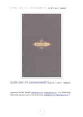 수면 잠과 정신착란 (Sleep and Its Derangements, by William A. Hammond) 표지 이미지