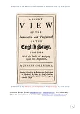 영국 무대의 부도적하고 불경한 짤막한 모습 (A Short View of the Immorality, and Profaneness of the English Stage) 표지 이미지