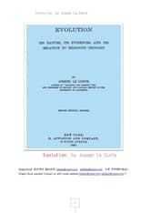 진화론.Evolution, by Joseph Le Conte 표지 이미지
